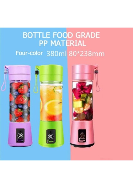 Yeşil Stil 380ML Taşınabilir USB Elektrikli Meyve Sıkacağı Smoothie Maker Shaker Şişe Taşınabilir Meyve Sıkacağı Toksik Olmayan Ev Mutfak (Yurt Dışından)
