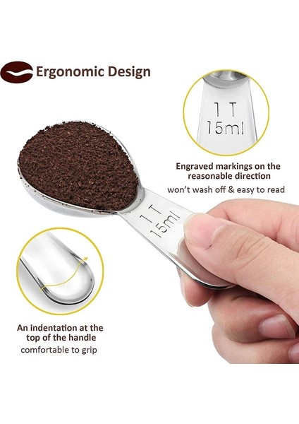 1 Yemek Kaşığı - 15ML Tarzı Dayanıklılık Paslanmaz Çelik Kahve Kaşıkları ve Ölçü Kaşıkları, Tam Ergonomik Yemek Kaşığı - 1 Yemek Kaşığı Yemek Kaşığı (Yurt Dışından) fırsatları