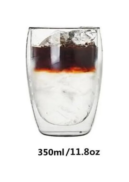 350 ml Stil 4 Adet Çift Cidarlı Espresso Fincanı ml Kupa Kahve Fincanı Isıya Dayanıklı Şeffaf Cam Bardak Su Bardağı Süt Bardağı (Yurt Dışından)
