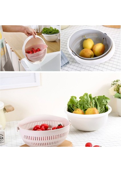 Pembe Tarzı Mutfak Aksesuarları Çift Süzgeç Sepet Kase Meyve Sebze Yıkama Kevgirleri Mutfak Gereçleri Spagetti Süzgeci Mutfak Eşyaları (Yurt Dışından) fiyatları