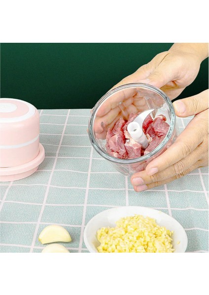 Pembe 100ML Tarzı Elektrikli Gıda Öğütücü Kırıcı Sarımsak Doğrayıcı USB Şarj Edilebilir Biber Ezici Karıştırıcı Püre Reçel Mutfak Gıda Mini Işlemci (Yurt Dışından) fırsatları