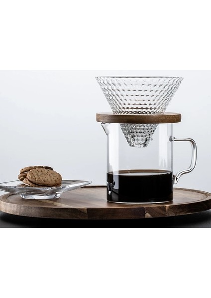 Filtre Fincan Stili Basit Kahve Filtresi Seti V60 Cam Kahve Damlatıcı Kahve Paylaşım Potu Demlemek Kahve Filtresi Huni Yeniden Kullanılabilir Kahve Sürahisi (Yurt Dışından) fırsatları