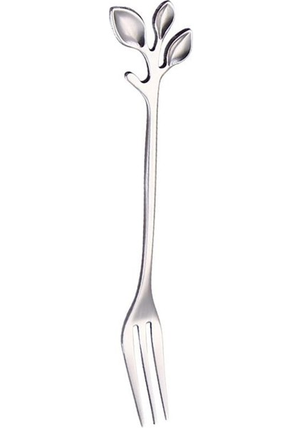 Gümüş Çatal Tarzı 1 Parça Özgünlük Yaprak Metal Kahve Kaşığı Küçük Bar Lüks Sevimli Kahve Karıştırma Kaşığı Paslanmaz Çelik Baharat Tatlı Çatal Çay Kaşığı (Yurt Dışından)
