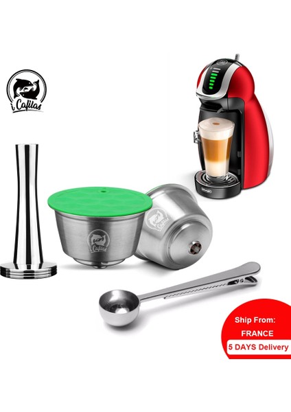 1 Kurcalama Stili Icafilas Paslanmaz Çelik Metal Yeniden Kullanılabilir Dolce Gusto Kapsül Nescafe Kahve Makinesi ile Uyumlu Doldurulabilir Dolci Filtre (Yurt Dışından)