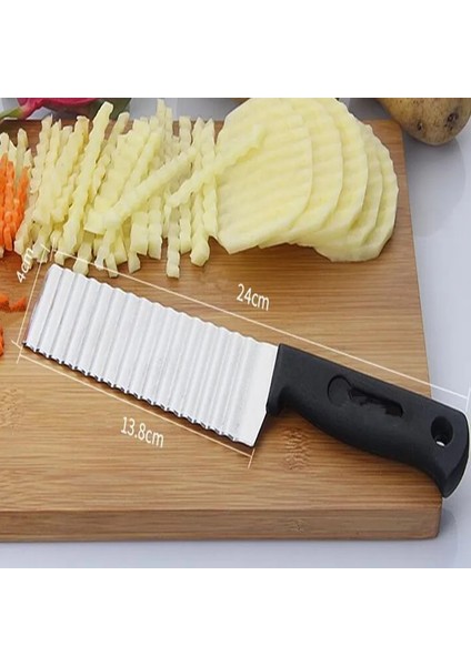 Siyah Stil Yeni Paslanmaz Çelik Patates Cipsi Dilimleme Hamur Sebze Meyve Kırışık Dalgalı Dilimleme Bıçağı Patates Kesici Doğrayıcı Fransız Kızartma Makinesi (Yurt Dışından) modelleri