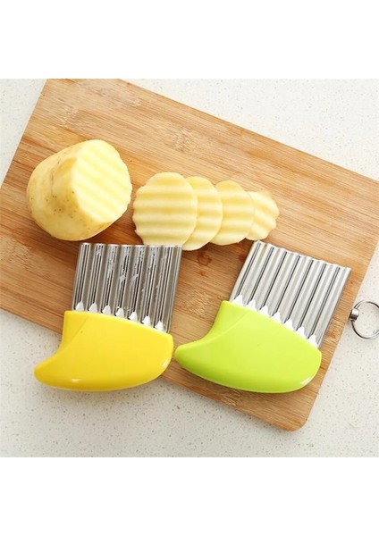 Mavi Stil Patates Kesici Paslanmaz Çelik Dalgalı Bıçak Fransız Fry Chip Kesici Mutfak Sebze Dilimleme Kesme Aletleri Pişirme Mutfak Aletleri (Yurt Dışından) modelleri