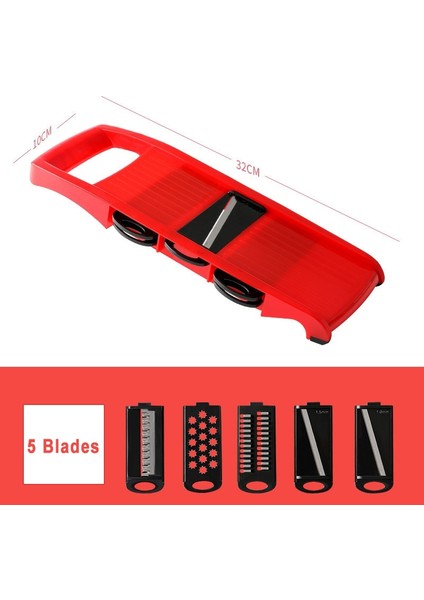 1805 S Kırmızı Stil Manuel Patates Dilimleme Sebze Meyve Kesici Paslanmaz Çelik Mandoline Soğan Soyucu Havuç Rendesi Dicer Mutfak Aksesuarları Gyh (Yurt Dışından)