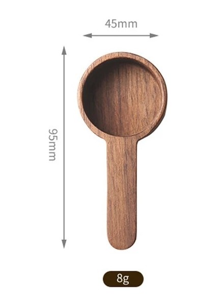Kısa Sap 8g Stili Ahşap Kahve Kaşığı Ölçme Kaşığı Siyah Ceviz Ahşap Mutfak Kepçe Şeker Baharat Toz Kahve Aksesuarları Için Ölçme Kaşığı (Yurt Dışından)