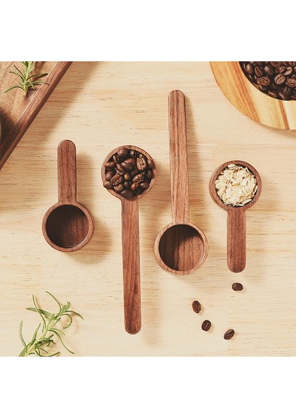 Kısa Sap 8g Stili Ahşap Kahve Kaşığı Ölçme Kaşığı Siyah Ceviz Ahşap Mutfak Kepçe Şeker Baharat Toz Kahve Aksesuarları Için Ölçme Kaşığı (Yurt Dışından) modelleri