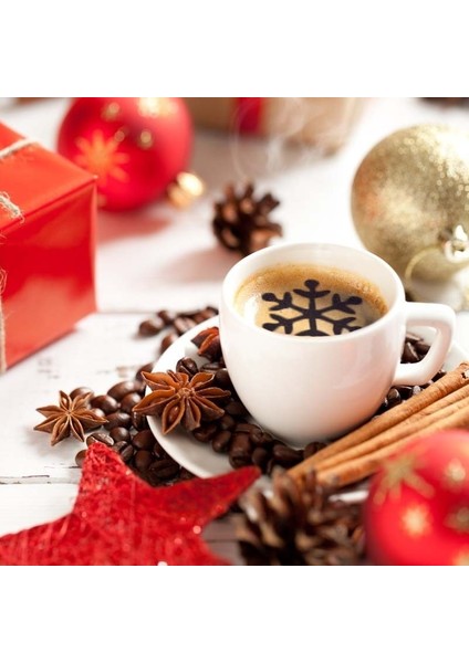 A01 Stili Et Noel Kahve Stencil Şablonu Noel Ağacı Kar Tanesi Süt Cappuccino Latte Cupcake Kalıp Cafe Noel Yeni Yıl Için (Yurt Dışından)