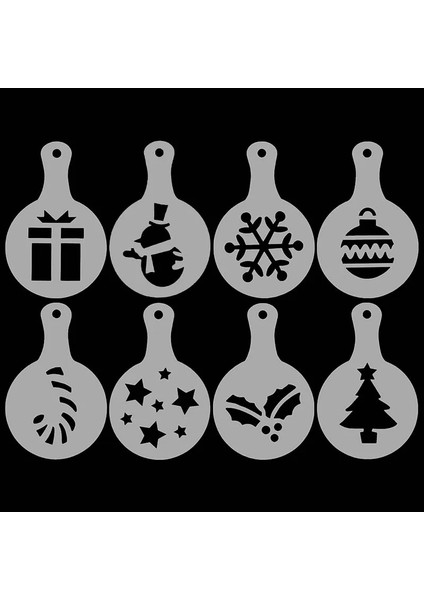 A01 Stili Et Noel Kahve Stencil Şablonu Noel Ağacı Kar Tanesi Süt Cappuccino Latte Cupcake Kalıp Cafe Noel Yeni Yıl Için (Yurt Dışından)