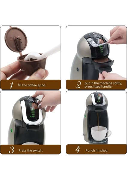 Stili Temizle Nescafe Için Dolce Gusto Kahve Filtreleri Kapsül Pod Yeniden Doldurulabilir Dolci Gusto Kahve Çay Damlatıcı Bardak Sepetleri Kaşık Fırça (Yurt Dışından) modelleri