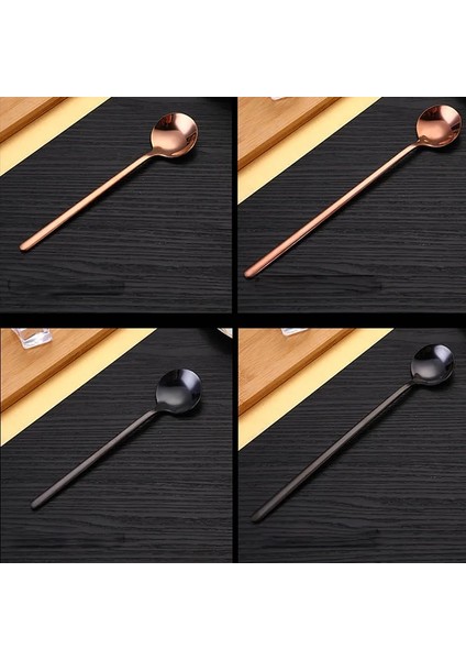 Gümüş Tarzı 17,2 cm 304 Stainless Steel Cof Spoon Round Head Spoon Korean Style Spoons Honey Dessert Gift Mixing Spoon (Yurt Dışından) indirimleri