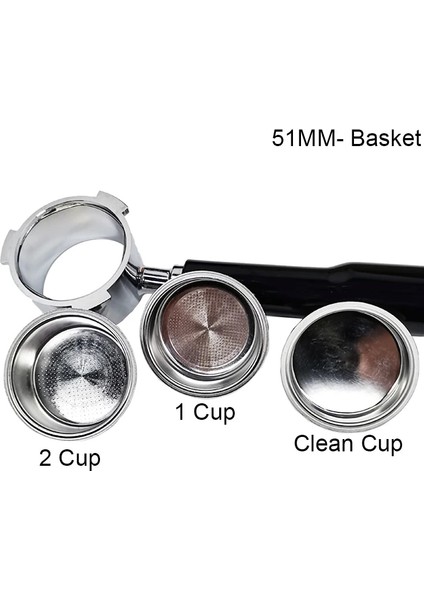 51MM Siyah Yüzük Stili Kahve Kasesi Portafiltre Sepeti Filtre Tekli 2 Çiftli Temiz Fincan (Yurt Dışından) indirimleri