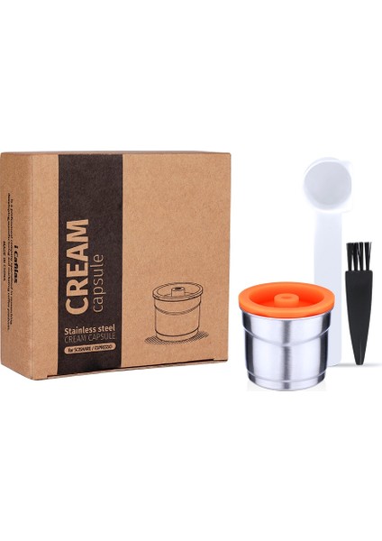 Fildişi Tarzı Illy Kahve Makinesi Için Icafilas Doldurulabilir Filtreler Paslanmaz Çelik Yeniden Kullanılabilir Metal Kapsül ve Tamper Kaşığı (Yurt Dışından)