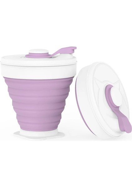 Açık Gri Tarzı 350ML Katlanır Silikon Bardak 350ML Gıda Sınıfı Fda Ücretsiz Taşınabilir Katlanabilir Süt Su Bardakları Açık Havada Seyahat Bpa Ücretsiz Katlanabilir Kahve Kupası (Yurt Dışından)