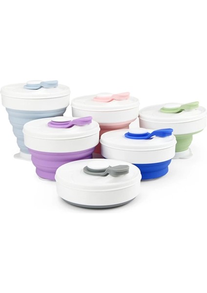 Açık Gri Tarzı 350ML Katlanır Silikon Bardak 350ML Gıda Sınıfı Fda Ücretsiz Taşınabilir Katlanabilir Süt Su Bardakları Açık Havada Seyahat Bpa Ücretsiz Katlanabilir Kahve Kupası (Yurt Dışından)