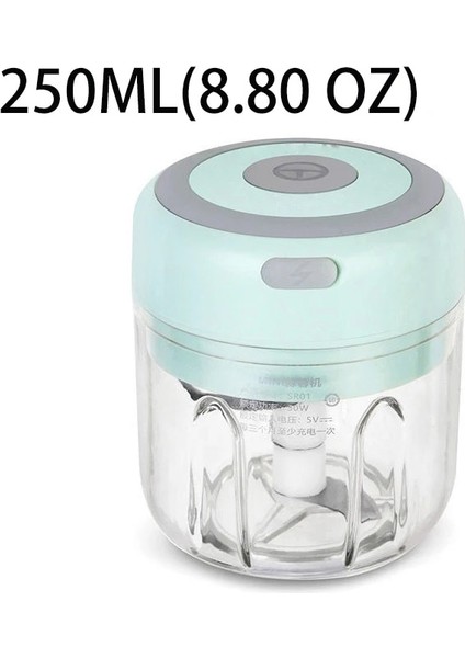 250ML-B-YEŞIL Stil Electric Food Chopper USB Rechargeable Wireless Garlic Chopper With Blade Mini Meat Grinder Tools Portable Kitchen Accessories (Yurt Dışından)