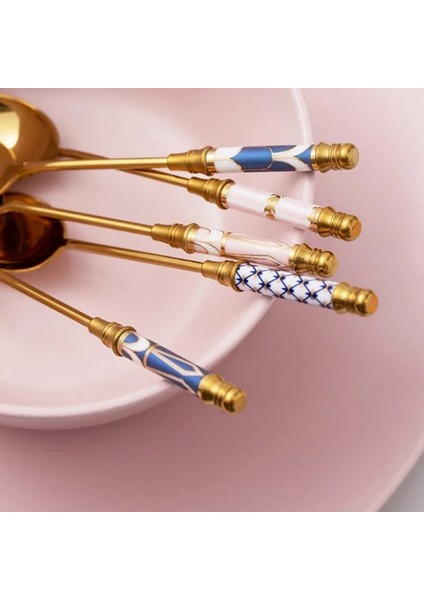 Kumral Tarzı Paslanmaz Çelik Kahve Seramik Uzun Saplı Karıştırma Altın Kaplama Tatlı Kaşığı Mutfak Çatal (Yurt Dışından) indirimleri