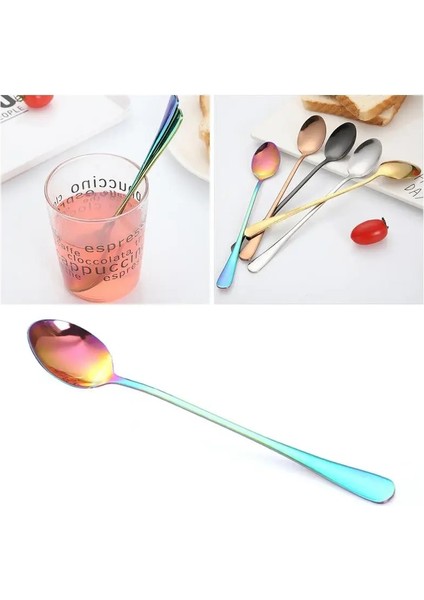 No.1 Tarzı 19.4X3.2X1CM 1 Adet Karıştırma Kaşığı Gül-Altın Paslanmaz Çelik Titanyum Kaplama Kupa Paslanmaz Çelik Sivri Kaşık Kahve Gereçleri Yemek Kahve Kaşıkları (Yurt Dışından)