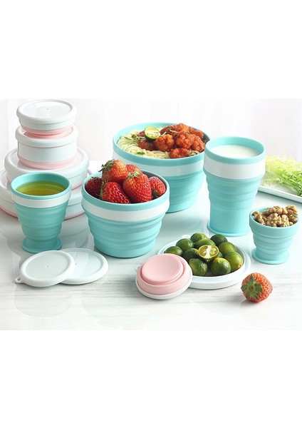 350ML Mavi Stil Mlteleskopik Taşınabilir Silikon Katlanır Bardak Gıda Sınıfı Su Bardağı Seyahat Içme Gereçleri Kupa Açık Reçine Kahve Handcup (Yurt Dışından) fiyatları