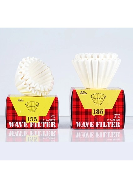 1-2 Bardak 50 Yaprak 155 Stili Kalita Dalgalı Kağıt Filtre 50 Yaprak Kahve Üzerine Dökün Filtre 155# 1 Ila 2 Cu# Için 50P El Yapımı Kağıt Filtreler Için (Yurt Dışından)