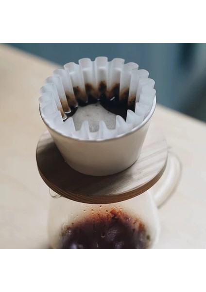1-2 Bardak 50 Yaprak 155 Stili Kalita Dalgalı Kağıt Filtre 50 Yaprak Kahve Üzerine Dökün Filtre 155# 1 Ila 2 Cu# Için 50P El Yapımı Kağıt Filtreler Için (Yurt Dışından)