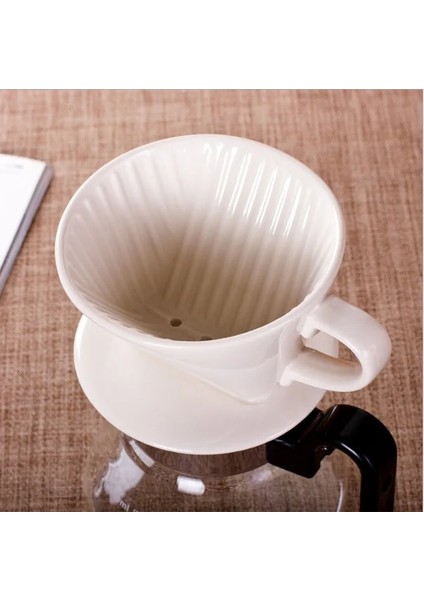 Beyaz Küçük Stil Seramik Kahve Filtreli Fincan Tutucu Espresso Kahve Üzerine Dökün Damlatıcı Kahve Sepetleri Süzücü Yeniden Kullanılabilir Bardaklar Kahve Aksesuarları (Yurt Dışından) fırsatları