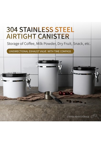 Kırmızı 1800ML Stili Paslanmaz Çelik Kahve Çekirdeği Mühürlü Tank Egzoz Valfi ile Kahve Depolama Tankı Kurutulmuş Meyve Mühürlü Kutu Siyah 800ML (Yurt Dışından) fiyatları