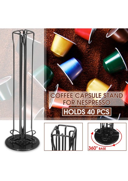 360 ° Dönen Pratik Kahve Kapsülü Dağıtım Kulesi Standı Fit F Nespressos Kapsül Depolama Pod Tutucu Soporte Kapsüller (Yurt Dışından)