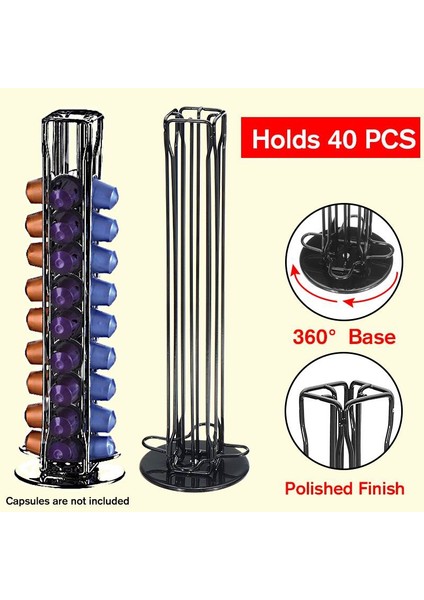 360 ° Dönen Pratik Kahve Kapsülü Dağıtım Kulesi Standı Fit F Nespressos Kapsül Depolama Pod Tutucu Soporte Kapsüller (Yurt Dışından) fiyatları