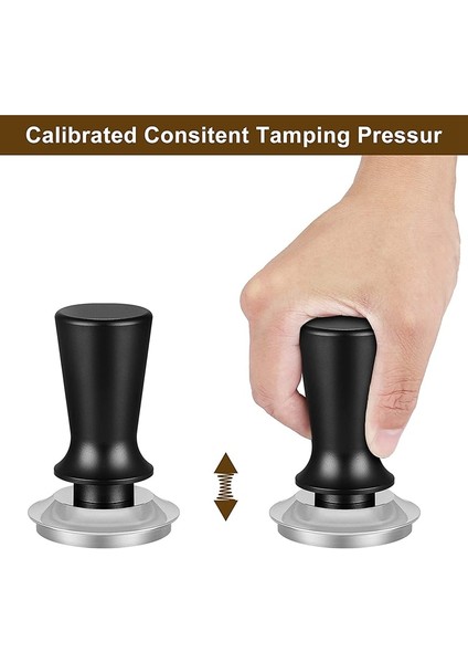 Açık Sarı Stil 53MM Kalibre Edilmiş Espresso Kahve Tamper, Yaylı Pozisyon Sınırlı Tasarım Sabit Basınçlı El Sabotaj (Yurt Dışından)