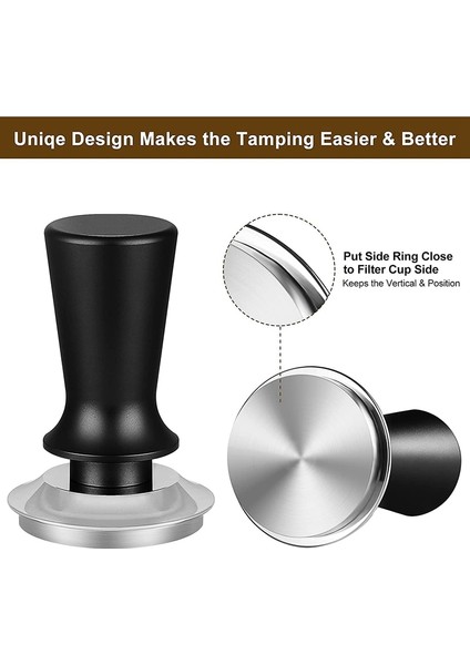 Açık Sarı Stil 53MM Kalibre Edilmiş Espresso Kahve Tamper, Yaylı Pozisyon Sınırlı Tasarım Sabit Basınçlı El Sabotaj (Yurt Dışından)
