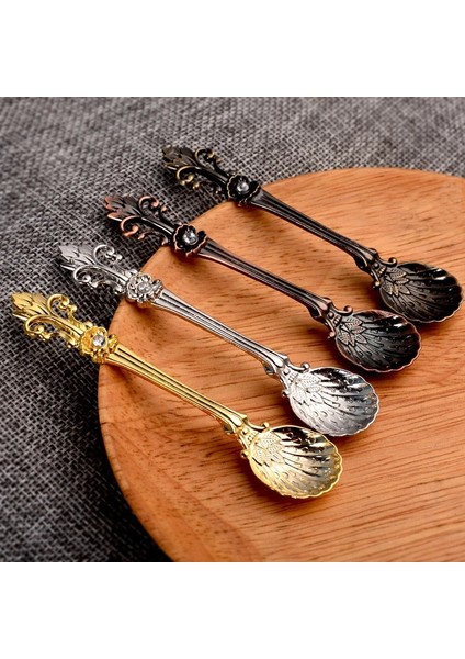 Şerit Tarzı Büyük 11,3 cm Iris Retro Kahve Kaşığı Dondurma Tatlı Kaşığı Arap Tarzı Çinko Alaşımlı Kahve Çay Karıştırma Kaşığı Mutfak Aletleri Sofra Takımı (Yurt Dışından) fiyatları
