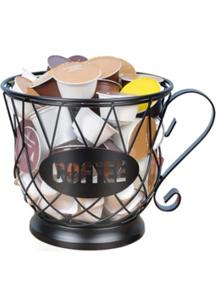 B Tarzı Evrensel Kahve Kapsül Depolama Sepeti Kahve Fincan Sepeti Vintage Kahve Pod Organizatör Tutucu Siyah Ev Cafe Otel Için (Yurt Dışından) indirimleri