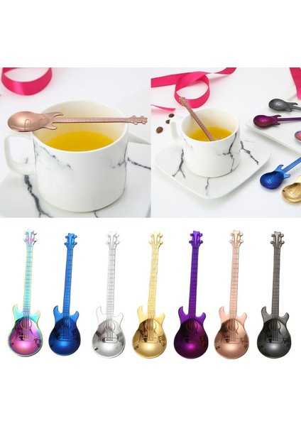 No.6 Tarzı 11.7X3CM 1 Adet Paslanmaz Çelik Gitar Kahve Kaşığı Seti Kepçe Gitar Yaratıcı Çay Kaşığı Dondurma Tatlı Kaşığı Doğum Günü Hediyesi Sofra (Yurt Dışından) fiyatları