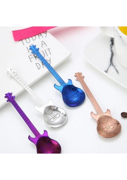 No.6 Tarzı 11.7X3CM 1 Adet Paslanmaz Çelik Gitar Kahve Kaşığı Seti Kepçe Gitar Yaratıcı Çay Kaşığı Dondurma Tatlı Kaşığı Doğum Günü Hediyesi Sofra (Yurt Dışından) indirimleri