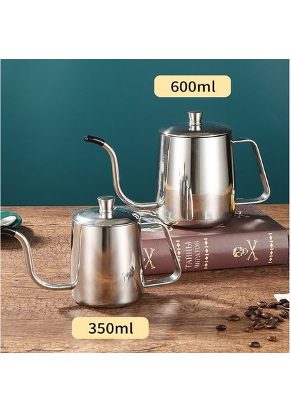 SIYAH-600ML Stili Damla Su Isıtıcısı 350ML 600ML Kahve Çaydanlık Yapışmaz Kaplama Gıda Sınıfı Paslanmaz Çelik Gooseneck Damla Su Isıtıcısı Kuğu Boynu Ince Ağız#9 (Yurt Dışından)