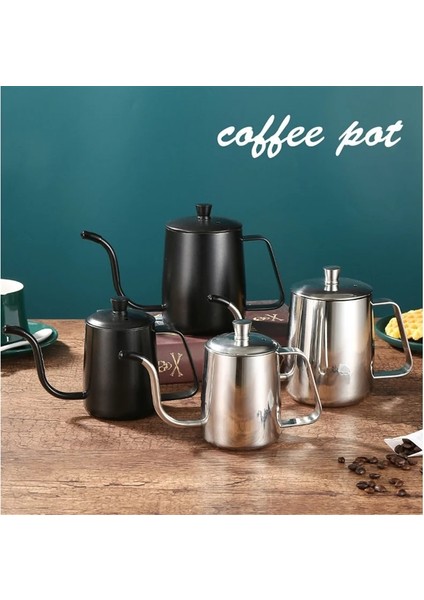 SIYAH-600ML Stili Damla Su Isıtıcısı 350ML 600ML Kahve Çaydanlık Yapışmaz Kaplama Gıda Sınıfı Paslanmaz Çelik Gooseneck Damla Su Isıtıcısı Kuğu Boynu Ince Ağız#9 (Yurt Dışından)