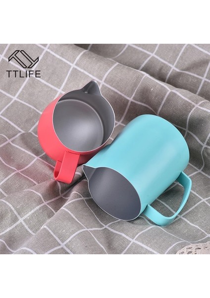 Kırmızı Stil 350ML Ttlıfe Süt Sürahisi L Paslanmaz Çelik Köpük Sürahi Çekme Çiçek Fincan Kahve Süt Köpürtücü Latte Sanat Süt Köpüğü Aracı Coffeware (Yurt Dışından)