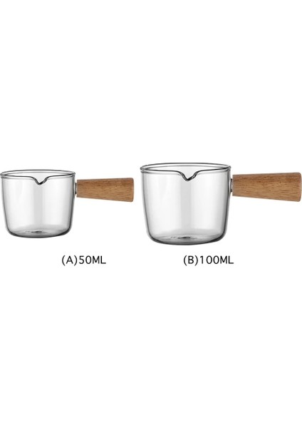 50ML Tarzı ml Mini Cam Süt Bardağı Kremalı Sürahi Cam Kahve Süt Sürahi Espresso Fincan Sirke Sos Bardağı Ahşap Saplı Cam Sos Teknesi (Yurt Dışından) fırsatları