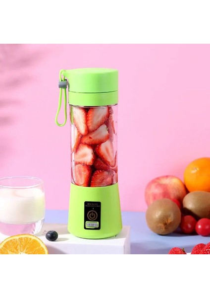 380ML Çok Fonksiyonlu Taşınabilir Güçlü Güç Yükü Hafif USB Elektrikli Blender Gıda Smoothie Işlemcisi 6 Yapraklı Meyve Sıkacağı (Yurt Dışından)