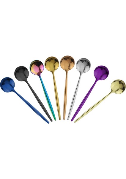 6 Adet Beyaz Gümüş Tarzı 6 Adet Gökkuşağı Paslanmaz Çelik Çay Kaşığı Tatlı Dondurma Kaşığı Cilalı Karıştırma Kahve Kaşığı Mutfak Aksesuarları Sofra Takımı (Yurt Dışından) fırsatları