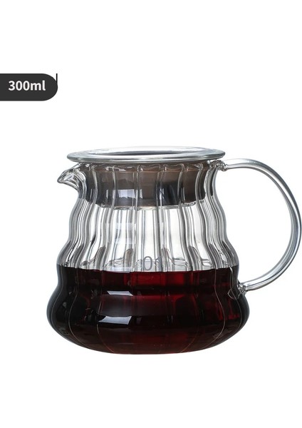 A1 300ML Stili Kaplama Dumanlı Gri Cam Cezve Seti Bulut Pot V60 Kahve Huni Filtre Fincan Kahve Kağıdı ile Çok Parçalı Set Damla Şişe Seti (Yurt Dışından)