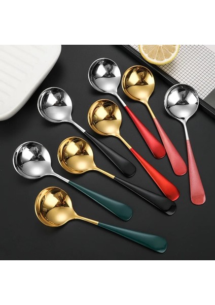 Gümüş Mavi Tarzı 15.9cm * 4.5cm Yuvarlak Kafa Kahve Kaşıkları Paslanmaz Çelik Karıştırma Çay Tatlı Kek Kaşık Renkli Mutfak Sofra Aksesuarları (Yurt Dışından) fiyatları