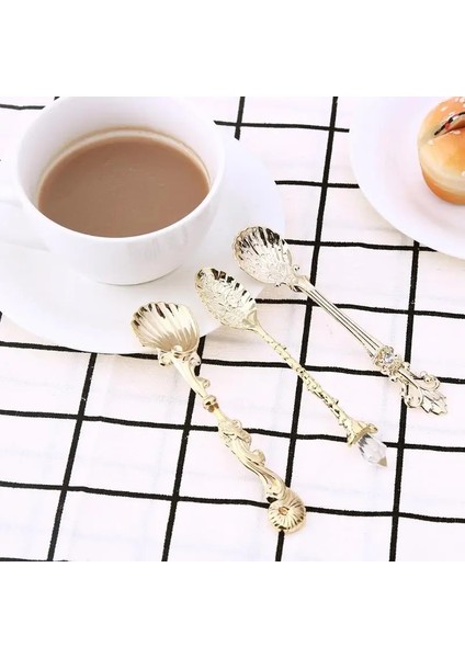 Gümüş Tarzı Et Vintage Kahve Dondurma Kaşığı Metal Alaşım Oyma Tatlı Şeker Çay Kaşığı Retro Masa Dekor Mutfak Sofra Malzemeleri (Yurt Dışından) indirimleri