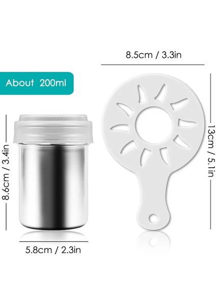 1 Shake 16 Stencils Stili Paslanmaz Çelik Çikolata Çalkalayıcı Kakao Unu Kahve Elek Cappuccino Kahve Şablonu Strew Pad Duster Sprey Araçları D30 (Yurt Dışından) fırsatları