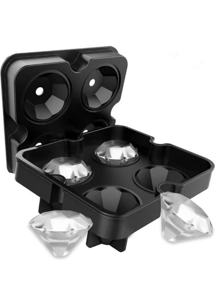 Buz Kalıp Stili Elmas Tepsi Viski Makinesi Dondurma Kalıpları Formu Çikolata Kalıp Parti Bar 4 Hücre Buz Kalıbı Silikon Buz Küpü Kalıp Mutfak (Yurt Dışından) fırsatları