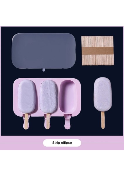 B Tarzı Kombine Silikon Dondurma Kalıbı Buz Tepsisi Tepsisi Buzlu Şeker Kalıp Noel Dekorasyon 50 Ahşap ile Dıy Dondurma Makinesi Aracı (Yurt Dışından)