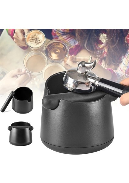 Koyu Gri Tarzı Kahve Tozu Kalıntısı Çöp Kovası Kahve Knock Box Geri Dönüşüm Kovası Öğütme Çöp Kutusu Eğik Ağızlı Espresso Yer Kabı (Yurt Dışından)